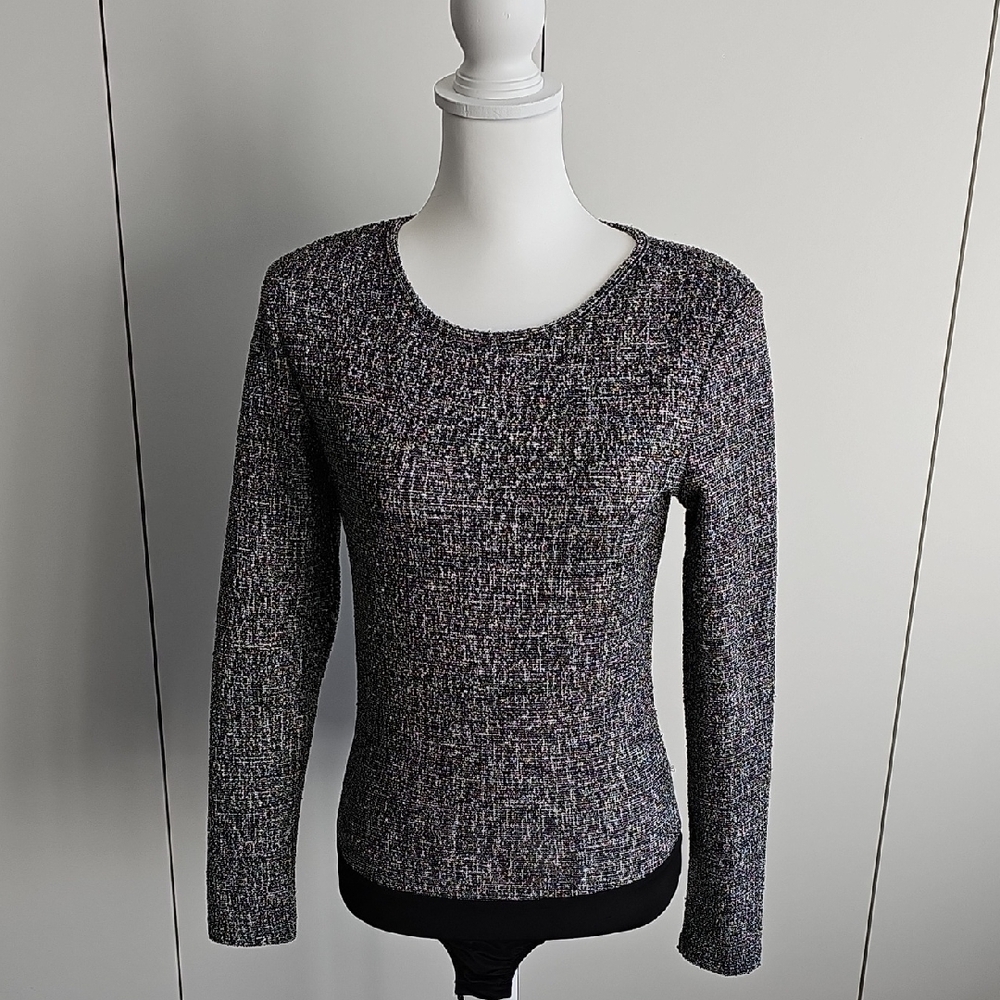 Walter Baker Black and White Knit Body Suit Sweater